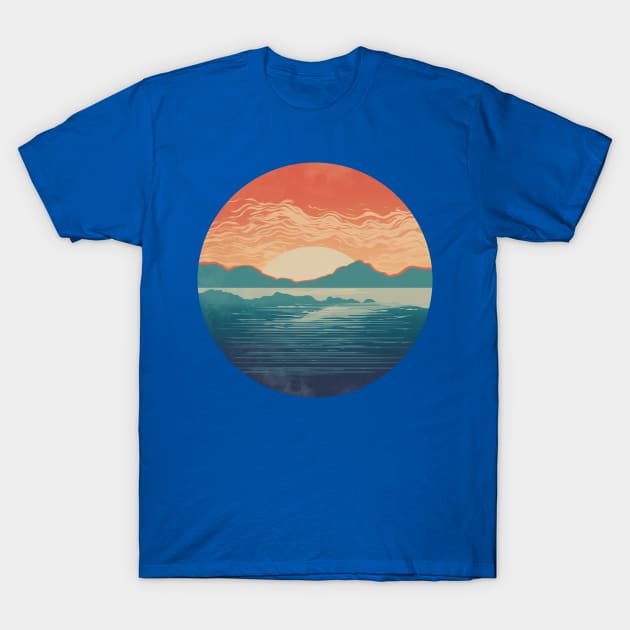 Japanese Hokusai Inspired Ocean Sun Urban T-Shirt T-Shirt by yambuto